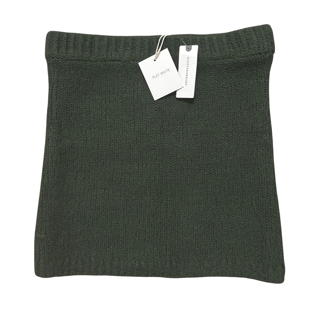 Anthropologie Skirt Small Wool Green Boucle Knit Mini‎ Fitted Short NWT